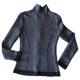 Adolfo Dominguez-Blusa chaqueta plisada negro / gris T.S 36-38-Negro,Gris antracita