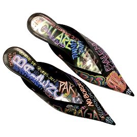 Balenciaga Knife Graffiti Kitten Heel Mules Multiple colors