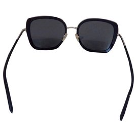 Prada-Des lunettes de soleil-Noir,Argenté