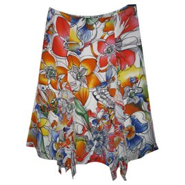 Escada-Escada floral print silk skirt-Multiple colors