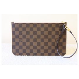 Louis Vuitton-Neverfull MM Pouch Pink Lining-Marrone