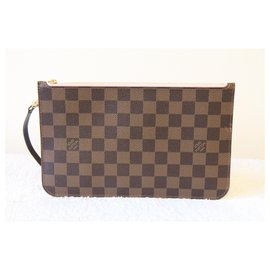 Louis Vuitton-Neverfull MM Pouch Pink Lining-Marrone