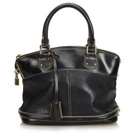 Louis Vuitton-Louis Vuitton Black Suhali Lockit MM-Black
