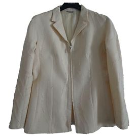 Giacca da giacca di cotone Gianni Versace Couture Crema