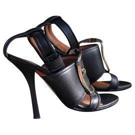 Givenchy-Givenchy fivela de sandália com saltos-Preto,Prata