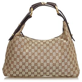 Borsa Hobo Gucci Brown GG Jacquard Marrone Beige Marrone scuro