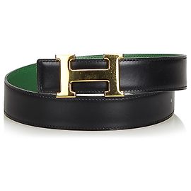 Hermès Ceinture noire Constance Hermes Noir Vert