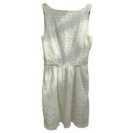 Autre Marque naf naf Vestido de verano blanco con encaje Blanco Blanco roto