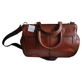 Autre Marque Reisetasche "Defender" aus Leder Braun Cognac Karamell