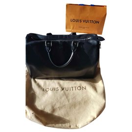 Louis Vuitton-Speedy 30 orecchio in pelle nera-Nero