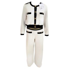 Chanel-CHANEL "Crucero 2 Conjunto de piezas de chaqueta y pantalones-Blanco