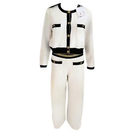 "CHANEL" 2 Piece Jacket & Pants Set Blanc