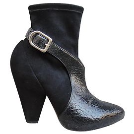 Sonia Rykiel Sonia Rikyel boots in stretch kid and patent leather Black