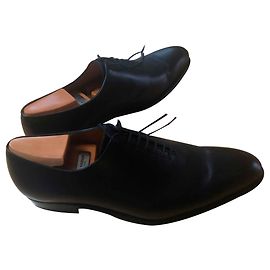 J.M. WESTON 7 eyelet CYCLIST BLACK BOXCALF Black