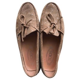 Tod's-Suede gomini-Silvery,Beige,Light brown