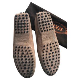 Tod's-Suede gomini-Silvery,Beige,Light brown