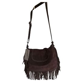 Autre Marque Bolsa de ombro em camurça FREDERIC T NEW Chocolate Castanho escuro