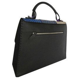 Autre Marque-Crocodile Leather Satchel Bag-Black,Multiple colors