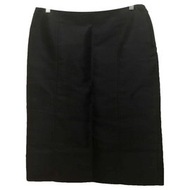 Valentino-Silk blend skirt-Black
