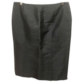 Valentino-Silk blend skirt-Black