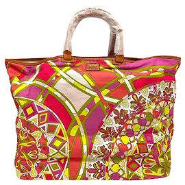 Emilio Pucci Sac cabas en toile de coton imprimée Multicolore