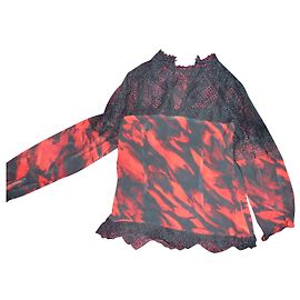Guess Marciano Lace Tunic Black Red Black Red