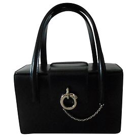 Borsa cubica Panthère Cartier in pelle nera Nero