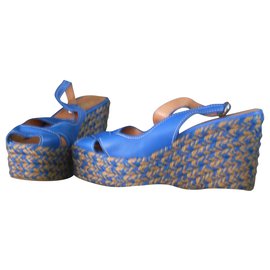 Sergio Rossi Offset wedge mules light blue Light blue