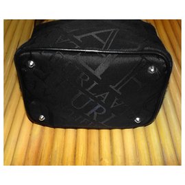 Furla-Monogram Logo fabric leather Bag-Black