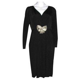 Alice by Temperley-Marilyn dress with embellished bow-Black