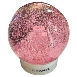 Chanel-Chanel bola de nieve-Rosa,Blanco