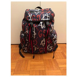 Gucci-GUCCI GHOST NEW BACKPACK-Azul,Multicor