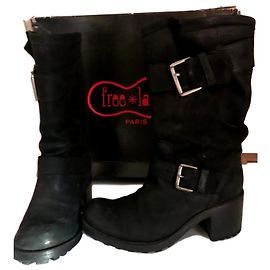 Free Lance Freelance Biker 7 Mid Strap Bronx Light Black