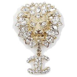 Chanel-Broche de cabeza de león 2011 Colección-Dorado