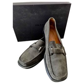 Prada Black Nubuck Flats Black