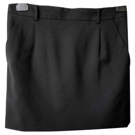 Saint Laurent-Black mini skirt 100% laine-Black