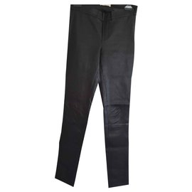 Ba&Sh Schwarze Hose aus Lammfell Schwarz