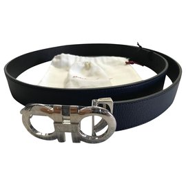 Salvatore Ferragamo-Salvatore Ferragamo, new black belt reversible ferragamo salvatore-Black,Blue