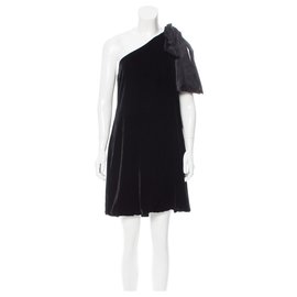 Diane Von Furstenberg DvF Elisano Samtkleid Schwarz