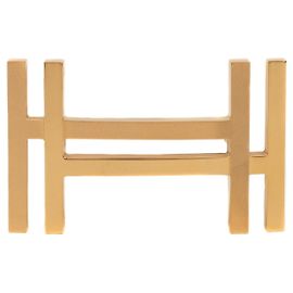 Boucle de ceinture Hermès H2 en acier doré brillant, état neuf ! Doré