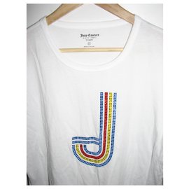 Juicy Couture-T-shirt do logotipo (tarja preta)-Branco,Multicor