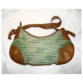 Missoni-Missoni Tasche aus Leder und Canvas-Braun,Grün