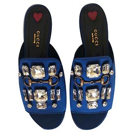 Gucci Mules with crystals Blue
