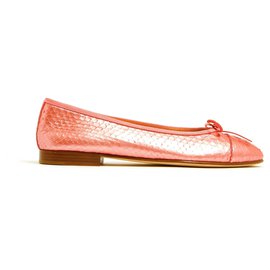 Chanel-fr37.5 HIGH SEWING PINK PYTHON-Pink
