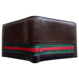 Gucci-Leather wallet-Red,Green,Dark brown