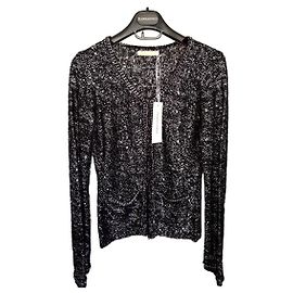 Autre Marque Peace N' Love Paillettenjacke Schwarz Silber Schwarz
