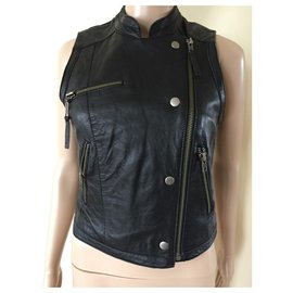Autre Marque Warehouse Lederjacke Schwarz Schwarz