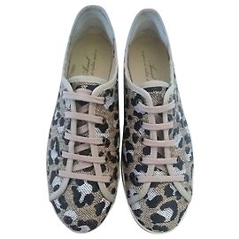 ANNIEL platform sneakers Beige Cream Leopard print Taupe