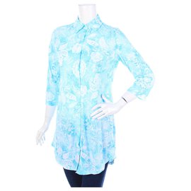 Camicia lunga Ralph Lauren blu e bianca Bianco Blu