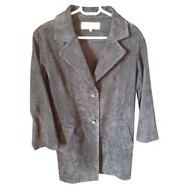 Gerard Darel Jacket 3/4 Navy suede Navy blue
